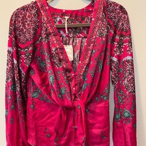NWT- Run Free Printed Blouse by Free People